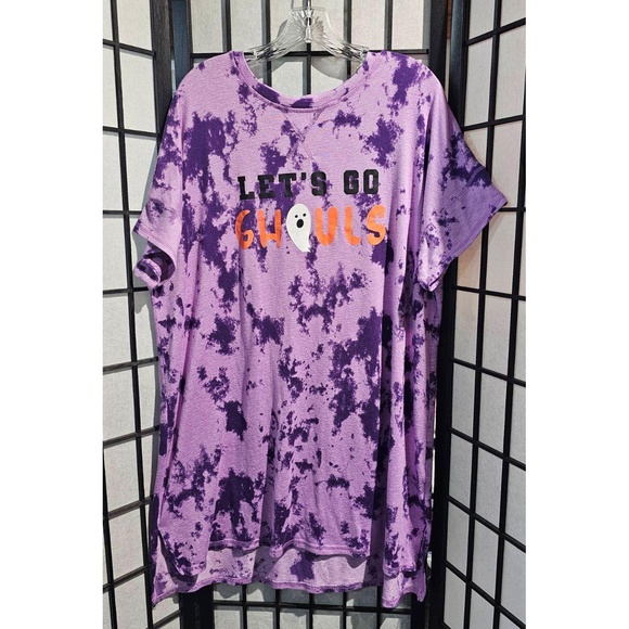 CELEBRATE! HALLOWEEN Women’s Size XL Purple“Let’s Go Ghouls” Sleep Shirt - Picture 2 of 7